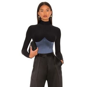 Fleur du Mal Mock Neck Long Sleeve Bodysuit